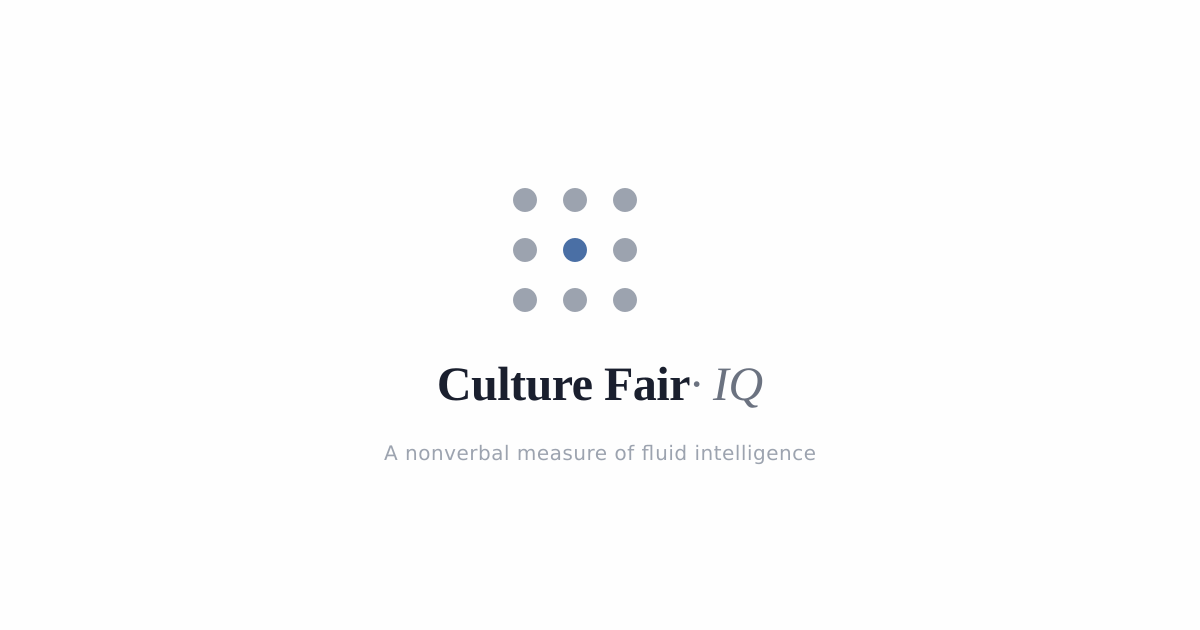 Matrix Reasoning — Culture Fair IQ Test
